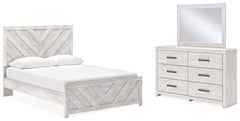 Best Furniture Outlet - Ashley Furniture - Cayboni Bedroom - Queen Panel Bed, Dresser and Mirror / Whitewash - B3788B5