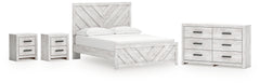 Best Furniture Outlet - Ashley Furniture - Cayboni Bedroom - Queen Panel Bed, Dresser and 2 Nightstands / Whitewash - B3788B13