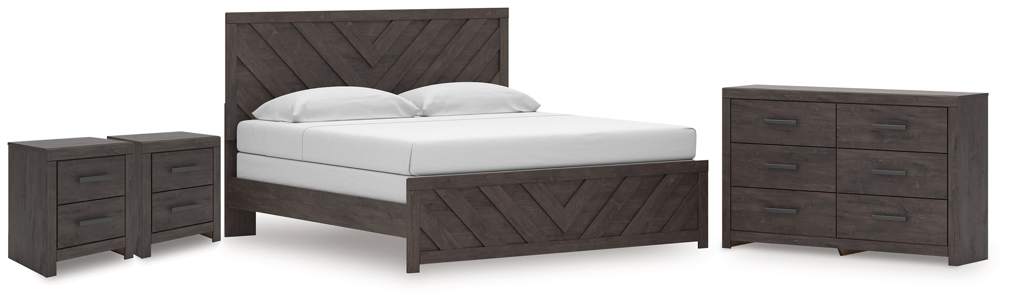 Best Furniture Outlet - Ashley Furniture - Prendonea King Panel Bed, Dresser and 2 Nightstands - King Panel Bed, Dresser and 2 Nightstands - B3789B13