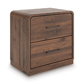 Best Furniture Outlet - Ashley Furniture - Fortlorn Bedroom - Two Drawer Night Stand / Walnut Brown - PCB386-92