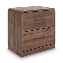 Best Furniture Outlet - Ashley Furniture - Fortlorn Bedroom - Two Drawer Night Stand / Walnut Brown - PCB386-92
