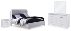 Best Furniture Outlet - Ashley Furniture - Jarlee Bedroom - Queen Panel Bed, Dresser, Mirror and Nightstand / White - PCB392B6