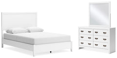 Best Furniture Outlet - Ashley Furniture - Binterglen Bedroom - Queen Panel Bed, Dresser and Mirror / White - B427B7