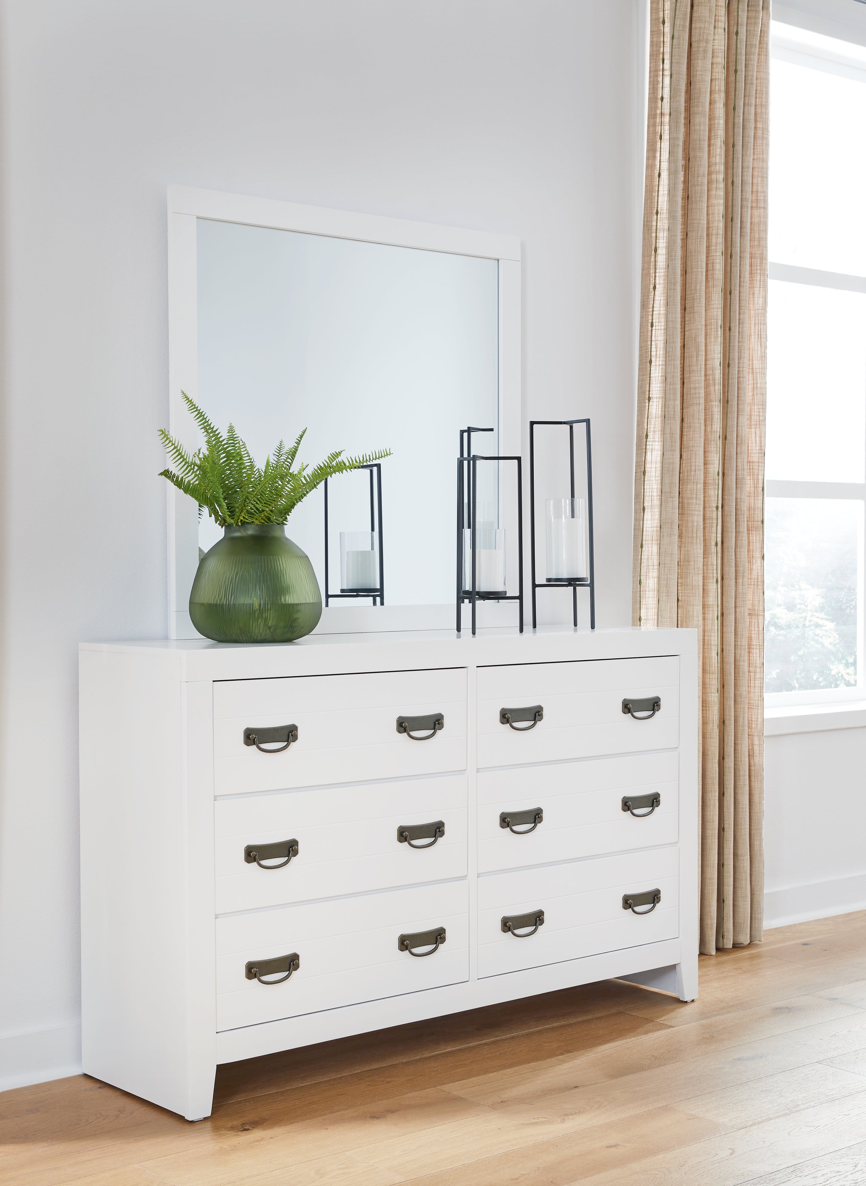 Best Furniture Outlet - Ashley Furniture - Binterglen Bedroom - Dresser and Mirror / White - B427B1