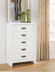 Best Furniture Outlet - Ashley Furniture - Binterglen Bedroom - Five Drawer Chest / White - B427-46