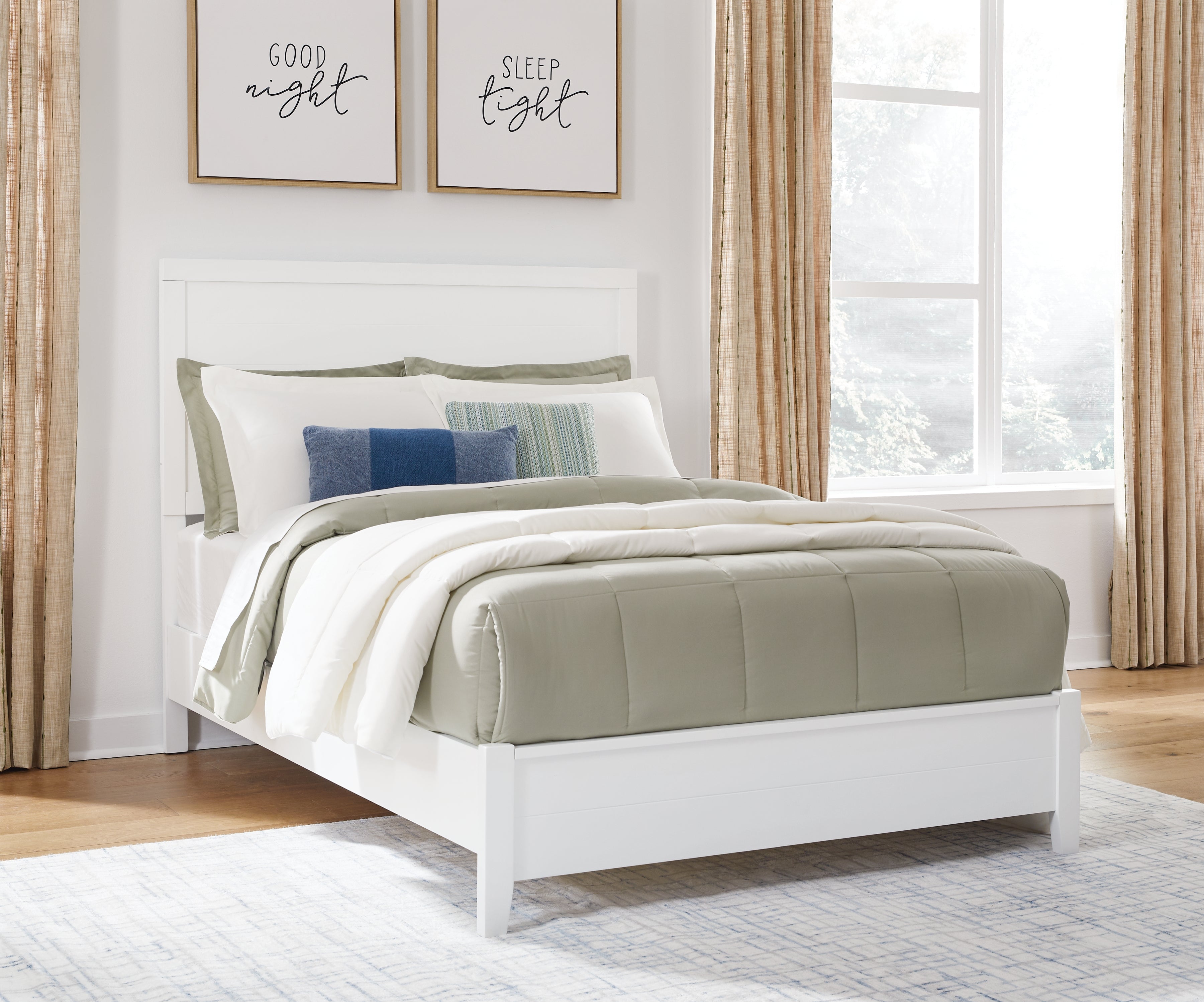 Best Furniture Outlet - Ashley Furniture - Binterglen Bedroom - Full Panel Bed / White - B427B4