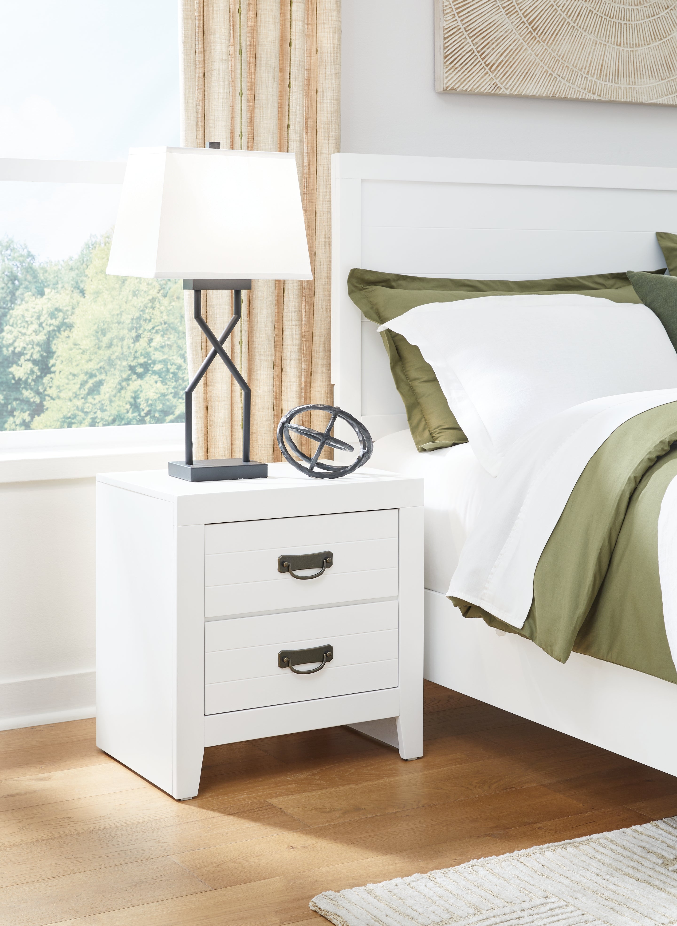 Best Furniture Outlet - Ashley Furniture - Binterglen Bedroom - Two Drawer Night Stand / White - B427-92