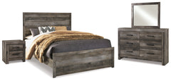 Best Furniture Outlet - Ashley Furniture - Wynnlow Bedroom - Queen Panel Bed with Mirrored Dresser and Nightstand / Gray - B440B22