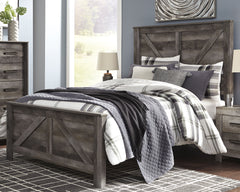Best Furniture Outlet - Ashley Furniture - Wynnlow Bedroom - Queen Crossbuck Panel Bed / Gray - B440B9