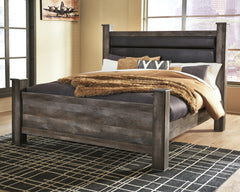 Best Furniture Outlet - Ashley Furniture - Wynnlow Bedroom - King Poster Bed / Gray - B440B6