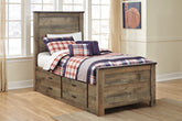 Best Furniture Outlet - Ashley Furniture - Trinell Bedroom - Full Bookcase Bed with Storage / Brown - B446B91
