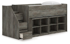 Frandern Twin Loft Bed with Bookcase Storage