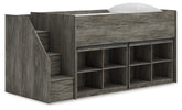 Best Furniture Outlet - Ashley Furniture - Frandern Twin Loft Bed with Bookcase Storage - Twin Loft Bed with Bookcase Storage / Warm Gray - B4480B25