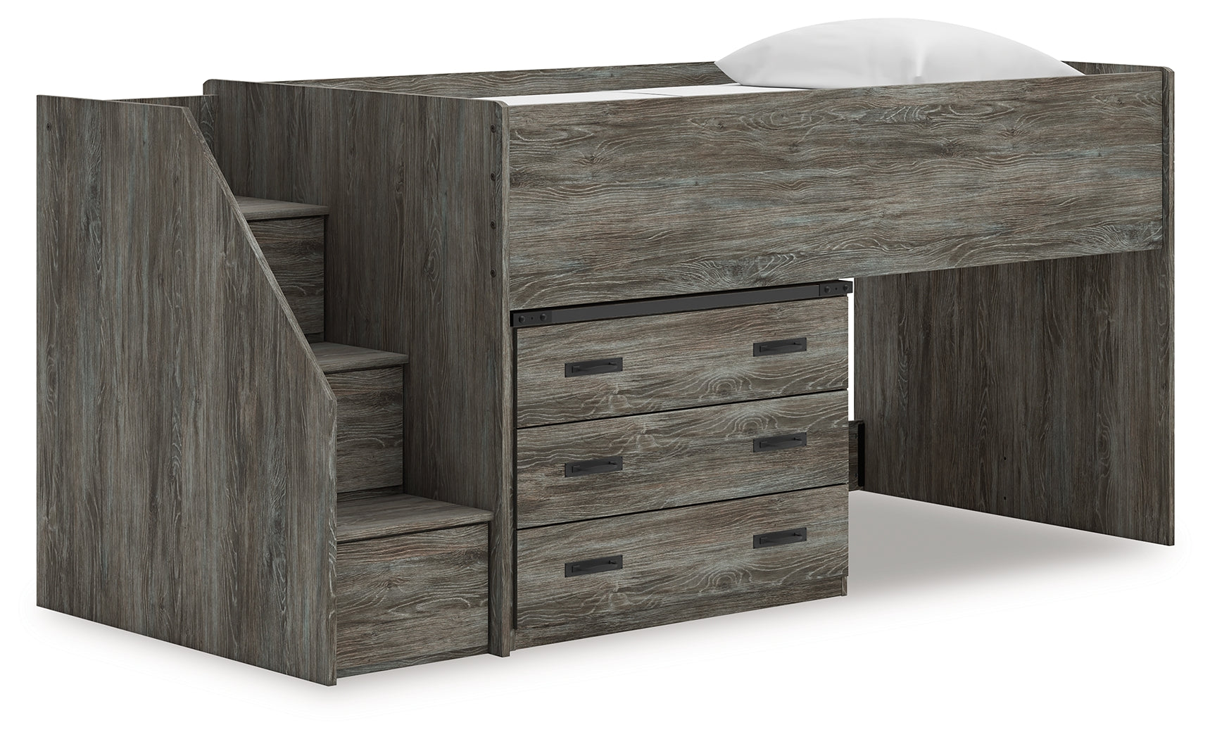 Best Furniture Outlet - Ashley Furniture - Frandern Bedroom - Twin Loft Bed with Drawer Storage / Gray - B4480B15