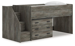 Best Furniture Outlet - Ashley Furniture - Frandern Bedroom - Twin Loft Bed with Drawer Storage / Gray - B4480B15