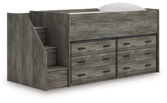 Best Furniture Outlet - Ashley Furniture - Frandern Twin Loft Bed with Drawer Storage - Twin Loft Bed with Drawer Storage / Warm Gray - B4480B26