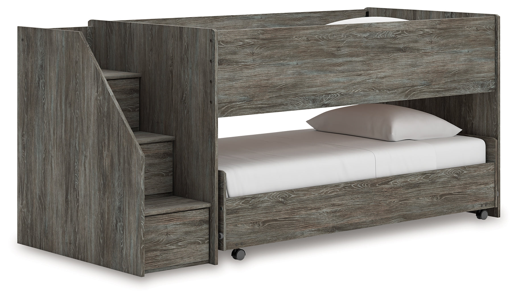 Best Furniture Outlet - Ashley Furniture - Frandern Bedroom - Twin over Twin Loft Bed / Gray - B4480B13