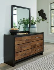 Best Furniture Outlet - Ashley Furniture - Kraeburn Bedroom - Dresser and Mirror / Brown/Black - B496B1