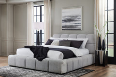 Best Furniture Outlet - Ashley Furniture - Grendusk Bedroom - Queen Upholstered Bed / Light Gray - PCB584B1