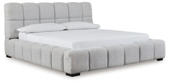 Best Furniture Outlet - Ashley Furniture - Grendusk Bedroom - California King Upholstered Bed / Light Gray - PCB584B3