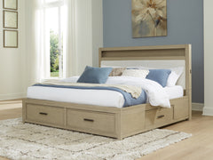 Best Furniture Outlet - Ashley Furniture - Calmoro Bedroom - King Bookcase Bed / Gray - B602B8