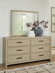 Best Furniture Outlet - Ashley Furniture - Calmoro Bedroom - Dresser and Mirror / Gray - B602B1
