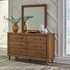 Best Furniture Outlet - Ashley Furniture - Lyncott Bedroom - Dresser and Mirror / Brown - B615B1