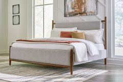Best Furniture Outlet - Ashley Furniture - Lyncott Bedroom - California King Upholstered Bed / Brown - B615B7