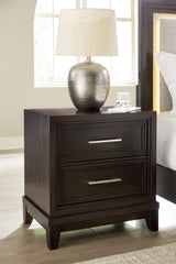 Best Furniture Outlet - Ashley Furniture - Neymorton Bedroom - California King Upholstered Panel Bed / Dark Grayish Brown - B618B5