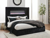 Best Furniture Outlet - Ashley Furniture - Tayleena Bedroom - King Upholstered Bed with Fireplace and Wireless Audio - PCB620B2