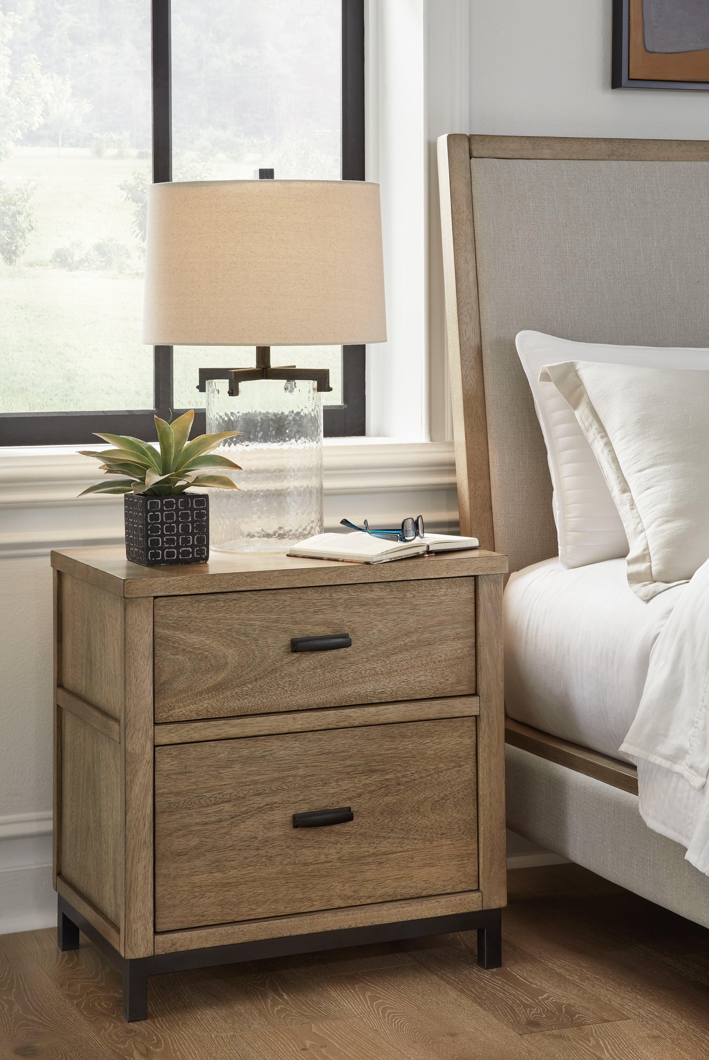 Best Furniture Outlet - Ashley Furniture - Tomtyn Bedroom - Two Drawer Night Stand / Light Brown - B622-92
