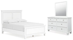 Best Furniture Outlet - Ashley Furniture - Fortman Bedroom - Full Panel Bed, Dresser and Mirror / White - B680B9