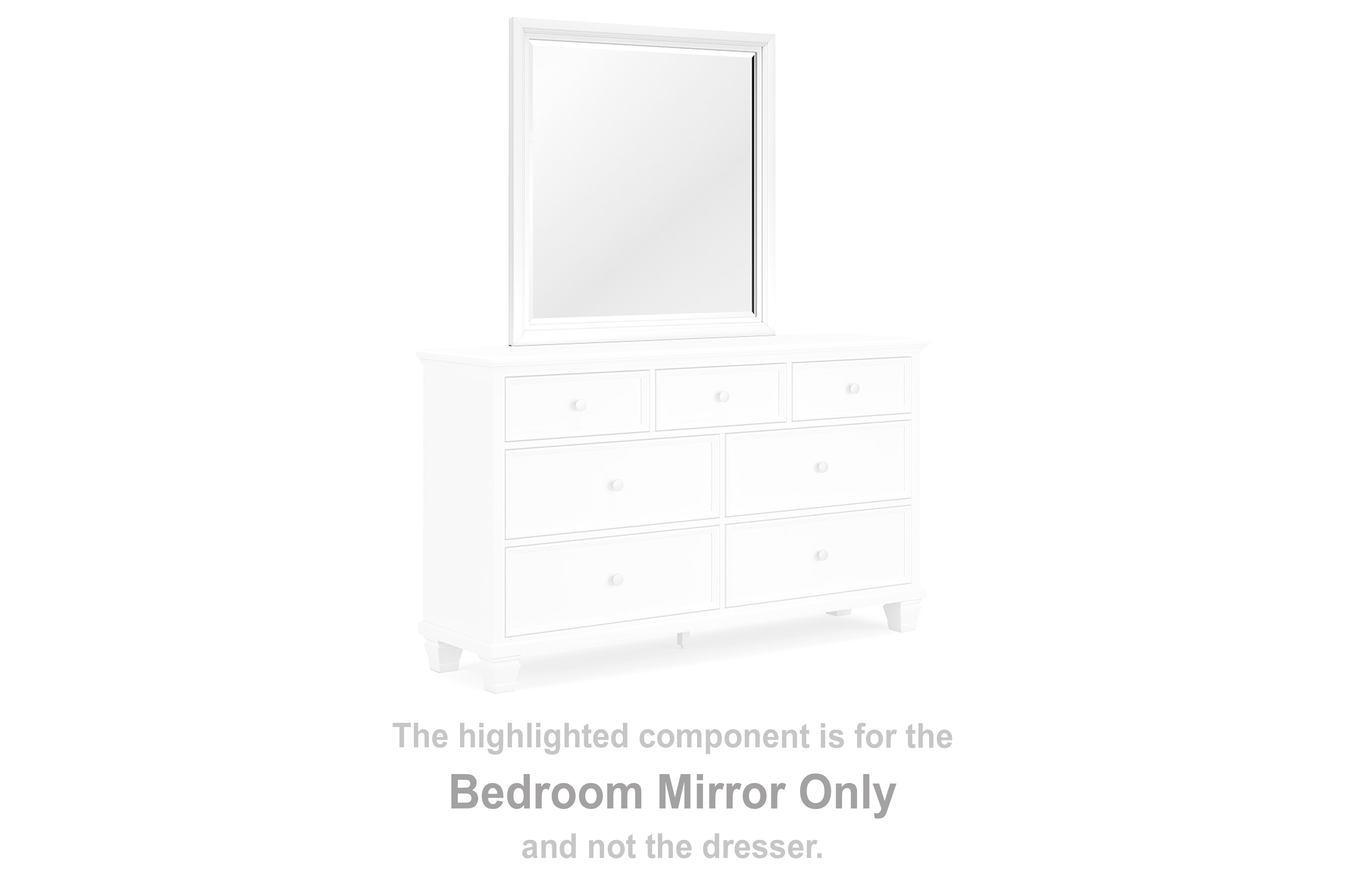 Best Furniture Outlet - Ashley Furniture - Fortman Bedroom - Bedroom Mirror / White - B680-36