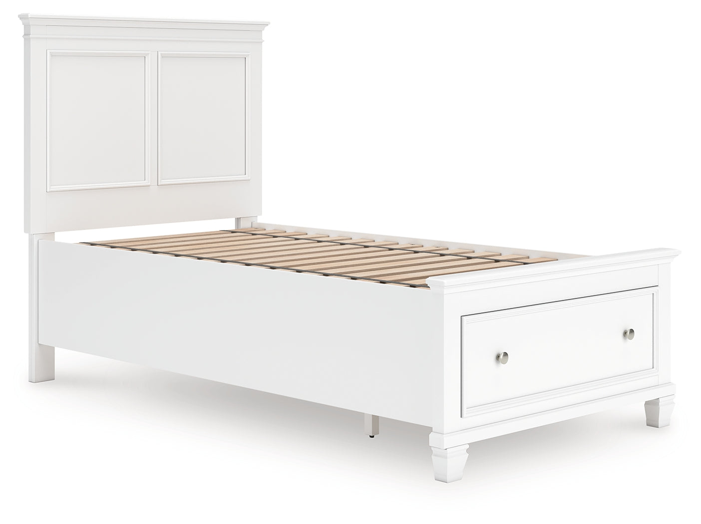 Best Furniture Outlet - Ashley Furniture - Fortman Bedroom - Twin Panel Storage Bed / White - B680B24