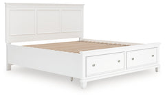 Best Furniture Outlet - Ashley Furniture - Fortman Bedroom - King Panel Storage Bed / White - B680B22