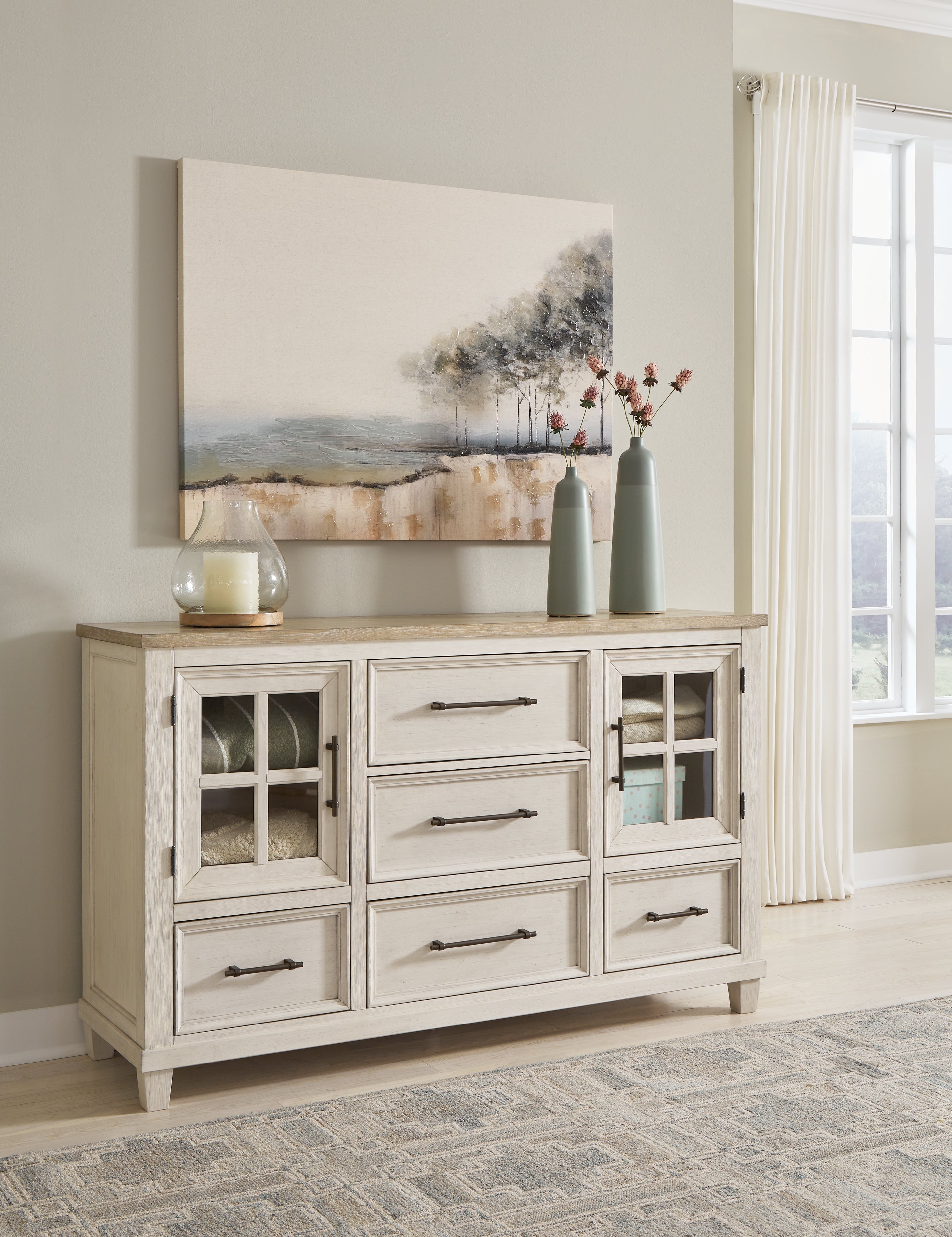 Best Furniture Outlet - Ashley Furniture - Shaybrock Bedroom - Dresser / Antique White/Brown - B683-31