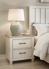 Best Furniture Outlet - Ashley Furniture - Shaybrock Bedroom - California King Panel Bed / Antique White - B683B7