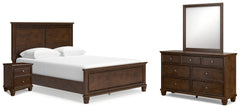 Best Furniture Outlet - Ashley Furniture - Danabrin Bedroom - Queen Panel Bed, Dresser, Mirror and Nightstand / Brown - B685B15