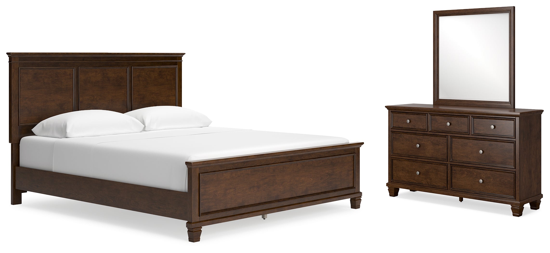 Best Furniture Outlet - Ashley Furniture - Danabrin Bedroom - California King Panel Bed, Dresser and Mirror / Brown - B685B13