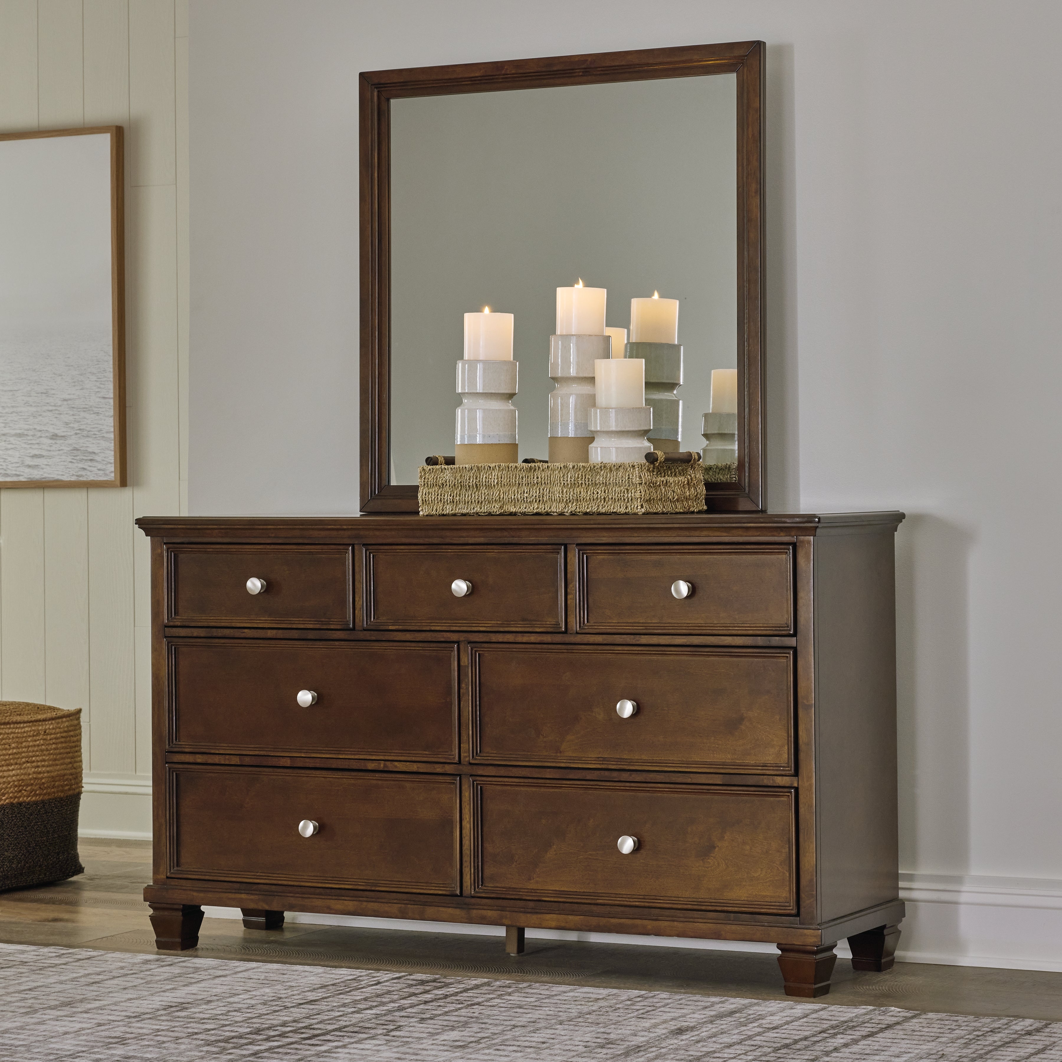 Best Furniture Outlet - Ashley Furniture - Danabrin Bedroom - Dresser and Mirror / Brown - B685B1