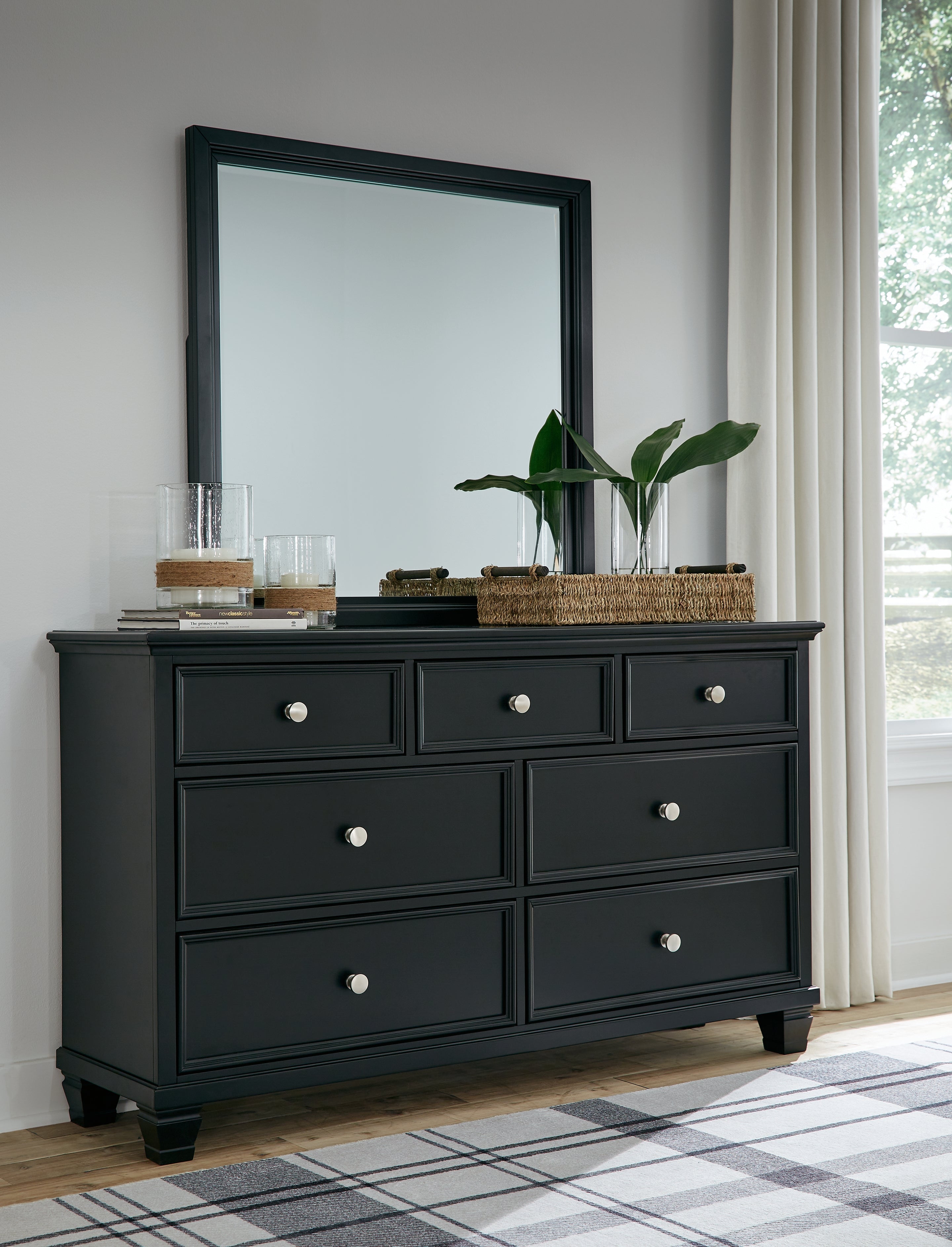 Best Furniture Outlet - Ashley Furniture - Lanolee Bedroom - King Panel Storage Bed / Black - B687B19