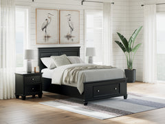 Best Furniture Outlet - Ashley Furniture - Lanolee Bedroom - Full Panel Storage Bed / Black - B687B22