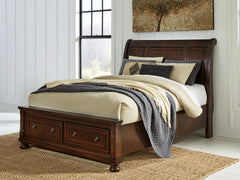 Best Furniture Outlet - Ashley Furniture - Porter Bedroom - Queen Sleigh Storage Bed / Rustic Brown - B697B43
