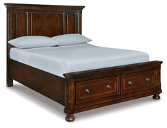 Best Furniture Outlet - Ashley Furniture - Porter Bedroom - Queen Panel Storage Bed / Rustic Brown - B697B42