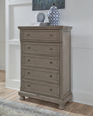 Best Furniture Outlet - Ashley Furniture - Lettner Bedroom - Five Drawer Chest / Light Gray - B733-46
