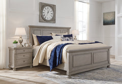 Best Furniture Outlet - Ashley Furniture - Lettner Bedroom - California King Panel Bed / Light Gray - B733B7