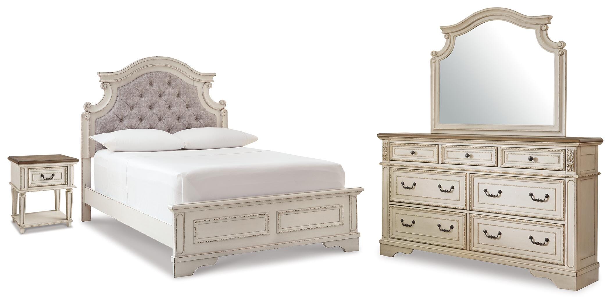 Best Furniture Outlet - Ashley Furniture - Realyn King Panel Bed, Dresser, Mirror and Nightstand - King Panel Bed, Dresser, Mirror and Nightstand - B743B78