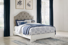 Best Furniture Outlet - Ashley Furniture - Blendon Bedroom - Queen Upholstered Panel Bed / Rustic Brown - B747B2