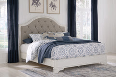 Best Furniture Outlet - Ashley Furniture - Blendon Bedroom - King Upholstered Panel Bed / Rustic Brown - B747B3
