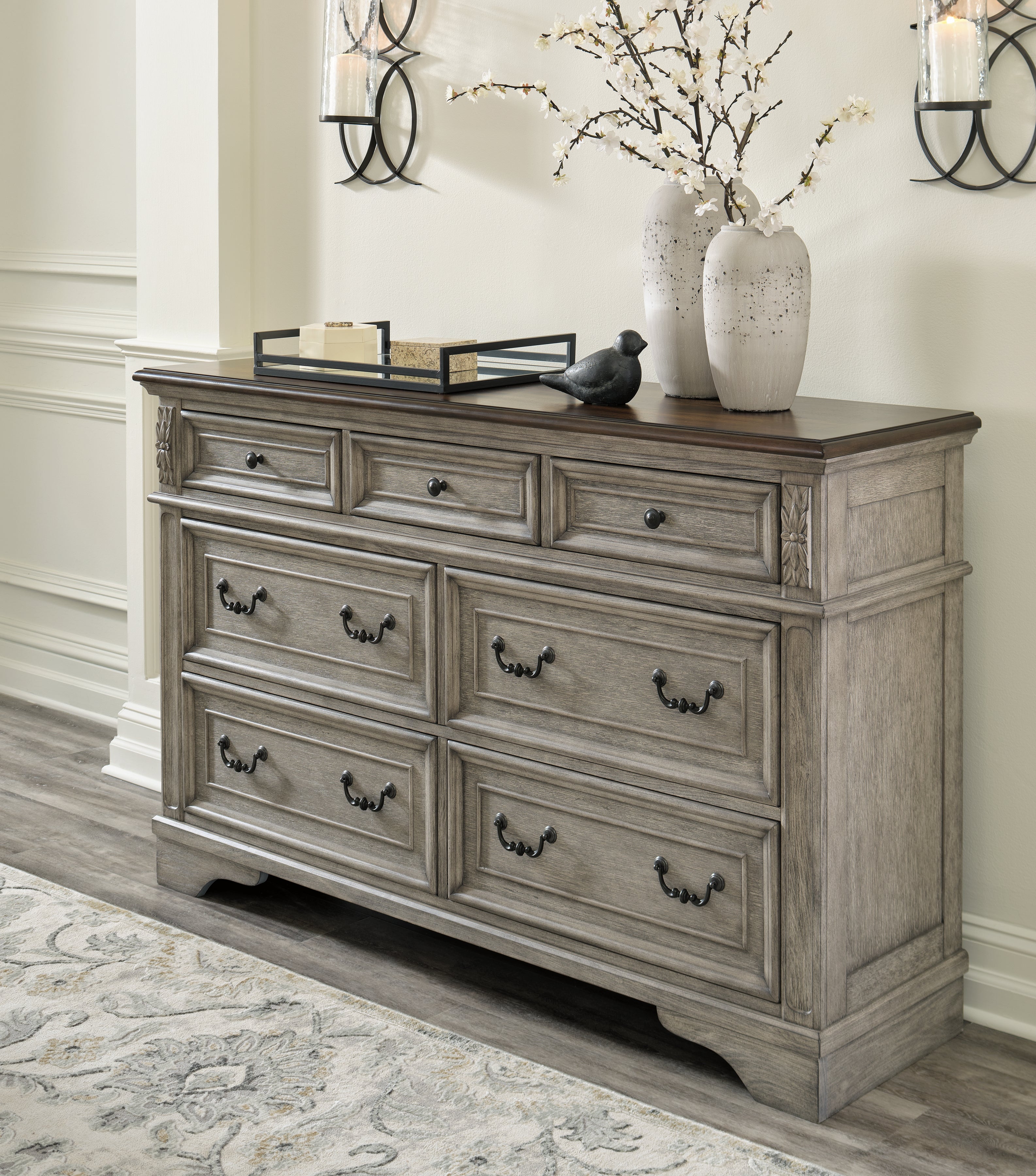 Best Furniture Outlet - Ashley Furniture - Lodenbay Bedroom - Three Drawer Night Stand / Antique Gray/Brown - B751-93